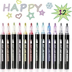 Sinwind Pennarelli Metallici, 12 Colori Metallic Marker Penne Ideali