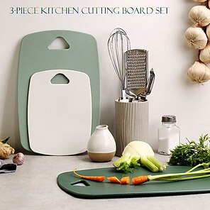 3PCS Plastic Cutting Board Wheat Straw Vegetable Meat Chopping