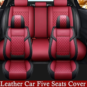 Housse de protection universelle pour siège de voiture, en lin, en cuir,  Design de luxe, avec coussin de dossier pour siège avant - AliExpress