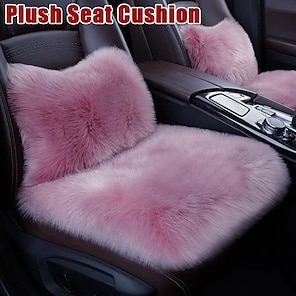 2pcs Purple Short Plush Car Seat Cushion, Thickened, Warm, Anti-slip,  Fashionable And Comfortable, Suitable For All Seasons, Car Accessories For  Front Seats