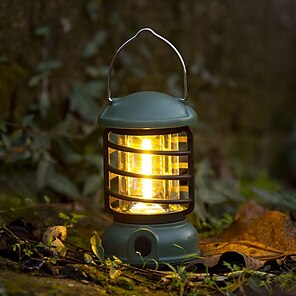 1pc Solar Waterproof Camping Light; Outdoor 60W Tent Lamp USB Rechargeable  LED Night Light With Hook Fror Emergency