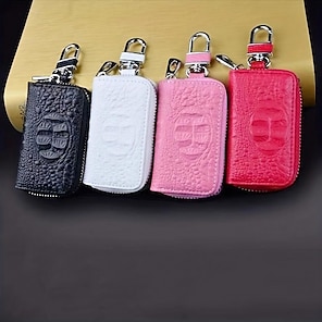 Men's Genuine Leather Key Case Keychain Wallet Credit Card Holder Money  Clip Purse Keyrings