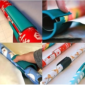 Christmas Wrapping Paper Cutter, Sliding Gift Wrapping Paper Roll