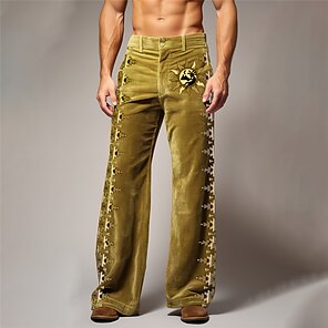 Men's Dress Pants Trousers Suit Pants Gurkha Pants Pocket High