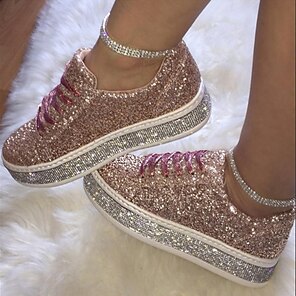 Women's Trainers Athletic Shoes Sneakers Sequins Plus Size Bling