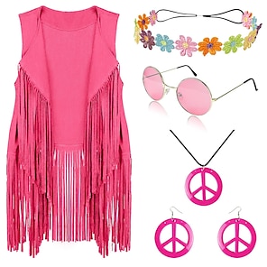 Hippie Retro Vintage 1960s Hippie 1970s Pants Headband Suede Vest Women's  Costume Headbands Vintage Cosplay Carnival Masquerade Party & Evening Vest  Halloween 2024 - $23.99