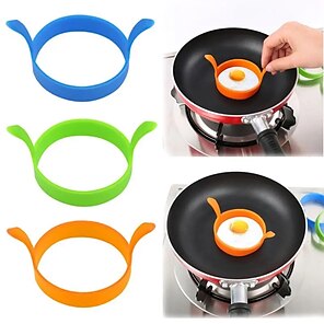 Non stick round omelette omelette mold omelette circle omelette artifact  anti scald handle omelette circle kitchen artifact