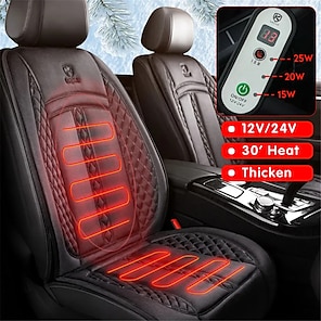 Heated Seat Covers For Cars, Heating Car Seat Cushion With Backrest, 12v  Winter Comfort Heated Seat Cover With Fast Heating For Driver And Passenge