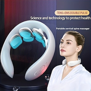 1pc Neck Massager Acupoints Lymphvity Device, Lymphatic Drainage Machine,  12 Level Intensity Neck Massager For Pain Relief, Portable Neck Lymphatic
