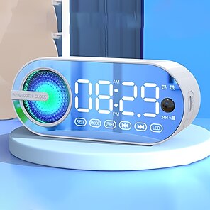 Reloj despertador inteligente WiFi compatible con Alexa y Google Smart,  altavoz inalámbrico, radio FM, máquina de sonidos de sueño de ruido blanco