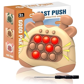  Fast Push Handheld Game, Pop Light Up Game Toys Upgraded  Version 2, Lightly Push to Turn Off The Lit Bubbles.Fidget Sensory Toys for  6 7 8 9 Year Old Kids Boys