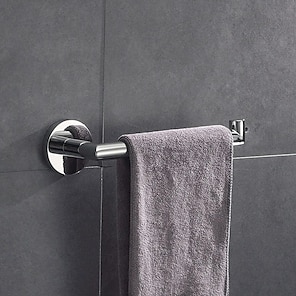 Toallero adhesivo con ganchos, toallero adhesivo para toallero, barra de  toalla adhesiva montada en la pared, madera/espacio de aluminio para baño y