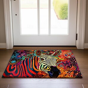 Comprar Alfombra con patrón de tigre a la moda en el suelo, alfombra grande  con estampado de animales en 3D, alfombra suave para sala de estar y baño,  antideslizante