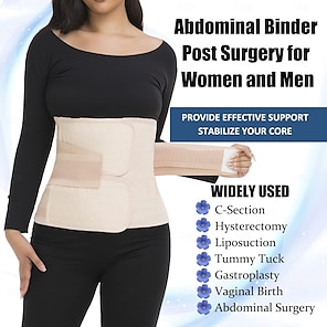 cheap -Postpartum Belly Band & Abdominal Binder Post Surgery Compression Wrap Recovery Support Belt