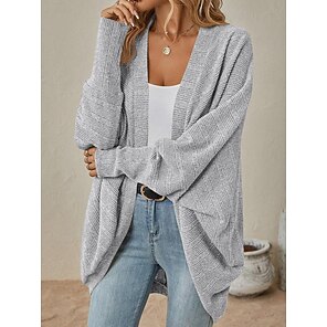 Chaqueta Tipo Cárdigan De Punto Con Mangas De Murciélago De | Envío Gratis