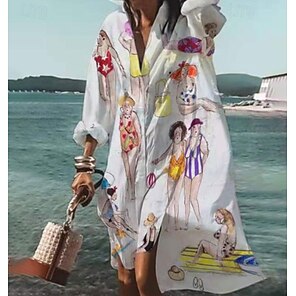 Abito Lungo Donna Estivo Con Stampa Fiore - Vestito Boho Manica Corta Per Spiaggia E Vacanze - Foto 11