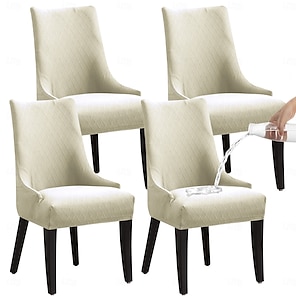Set 6 Coprisedia Elasticizzati Universali - Grigio, Per Sala Da Pranzo, Matrimoni E Ristoranti - Lavabili E Antiscivolo - 5