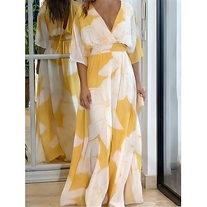 Mooie Strik Maken Platte Strik Jurk Tencel Jurk Donkerblauw – Luxe