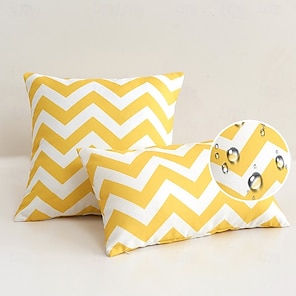 Set Di 2 Federe Per Cuscini 45x45 Cm In Ciniglia, Giallo, Morbide Con Cerniera Invisibile, Per Divano E Auto