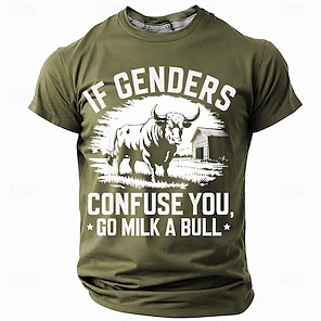 Men's Funny Slang T Shirt Short Sleeve T shirt 3D Print Crew Neck Shirt Fashion Daily Casual Street Casual Daily Red Blue Green Summer Spring All Seasons Clothing Apparel S M L XL XXL XXXL