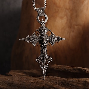 Set Collana Teschio Vampiro Gotica | Ciondolo Con Nappe E Orecchini | Gioielli Pirata Per Halloween E Rock | Donna