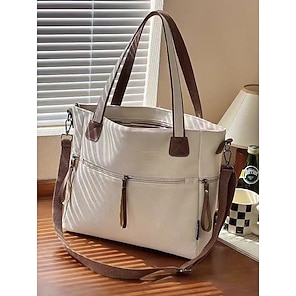 Borsa Tote Donna In Nylon Impermeabile - Con Cerniera, Scomparto Laptop, Per Lavoro E Viaggi - Foto 6