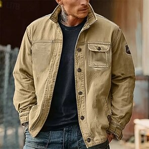 Veste Cargo Militaire Homme - Taille L - Vert Army - 7 Poches - Style Anorak