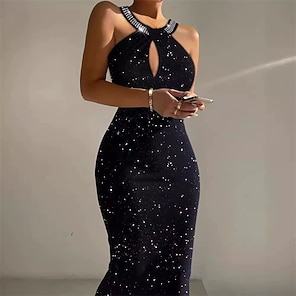 light in the box black sequin dress Sequin Beaded Mini Dress in Black