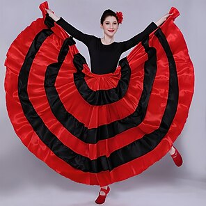 Jupe De Danse Latine à Franges Double Couche Pour Fille + Justaucorps - Samba Cha-Cha Salsa Tango