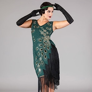 green flapper dress costume Unique Vintage Light Green & Ivory Wilshire Flapper Dress