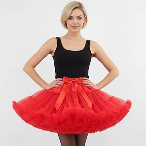 Gonna Tutu da donna, vintage sottogonna corta in tulle balletto sotto abito a sbuffo elastico in vita stile retrò per danza, anni 50, feste, aniversario, costumi carnevale, Natale, retrò, abito di