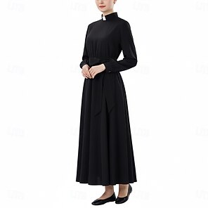 BOTCAM Dames lange mouwen middeleeuwse jurk Halloween kostuum vintage avondjurk gothic victoriaanse renaissance maxi jurken elegante kanten up cosplay partyjurk V-hals mode kleding winterjurk, groen