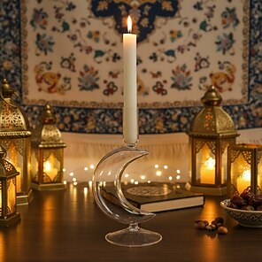 Bougeoir en verre orange | Bougeoir conique pour intérieur ou extérieur, décorations de table de Noël élégantes ou décoration d'Halloween, dîner, anniversaire, mariage | Fabriqué par Talking Tables