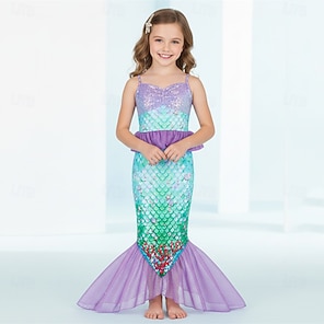 maternity holiday dress Girls' Mermaid Print Twirl Dress 2 main image 1