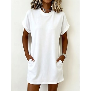 short sleeve casual solid color dresses from lightinthebox Casual Dresses