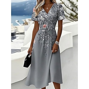 short sleeve casual solid color dresses from lightinthebox Women's Maxi Dress Sheath Dress Elegant Solid Color Short Sleeve V Neck  Brown 2026