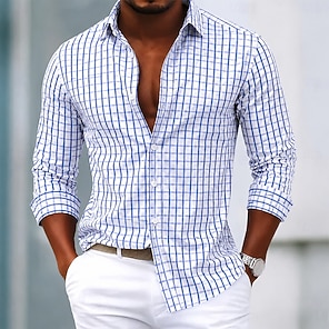 light in the box men's dress shirts Light In The Box Clothing for Men Casual Fashion Solid V-Neck Long Sleeve Pullover Breathable Shirt Blouse Tops Button Down Shirt Men