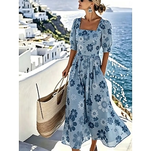tulle floral dress Off the Shoulder Blue Floral Print Ruffled Tulle Prom Dress – FancyVestido