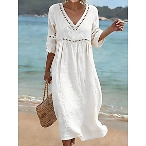 lightinthebox midi dresses Graphic Art Mustang Linen Look Midi Dress 2026