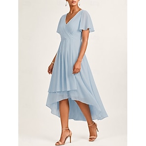 sachin and babi light blue dress Light Dusty Blue Beach Wedding Guest Dresses main image 0