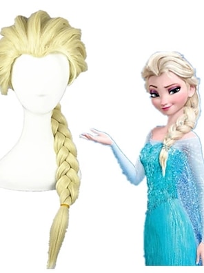 #Cool Anime Lolita Wavy Frozen ice Romance Elsa Anna Princess Cosplay Hair WigYQ