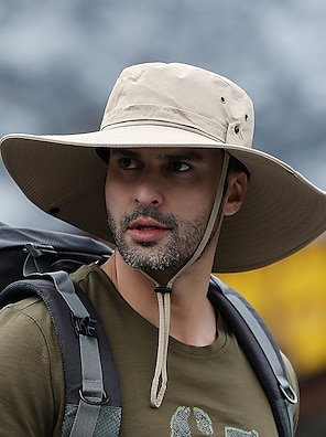 Polyester Men Bucket Hat Portable Fashionable Attachment Breathable  Foldable Colorful Stylish Adjustable Windproof Sunproof Hiking Fishing Cap  Cyan