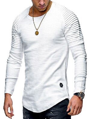 Men's T shirt Shirt non-printing Solid Colored Plus Size Round 