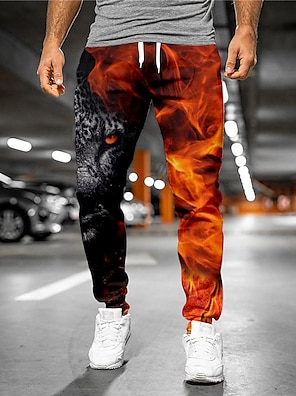 Godathe Mens Fashion Letter Graffiti Printed Harem Hip hop Loose Sports Outdoors Sweatpants Pants Jogger Trousers Black
