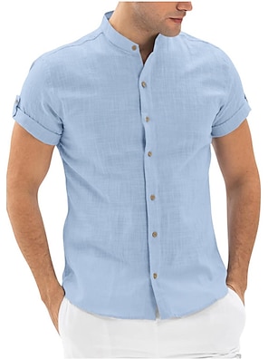 Men's Shirt Solid Colored Collar Square Neck Daily Going out Long 
