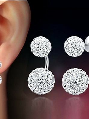 cheap -Women&#039;s Drop Earrings Geometrical Precious Fashion Cute Stylish Elegant Korean Earrings Jewelry Silver For Wedding Party Holiday Engagement Festival 1 Pair