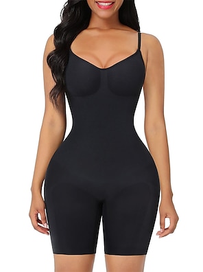 Shapewear for Women Tummy Control Bodysuit, Sexy Thong Body Shaper Deep V  Neck, Backless Body Shaper Tops (Color : Apricot, Size : Medium)