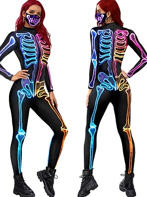 Costume Une Pièce Unisexe En Élasthanne - Pour Halloween, Cosplay, Danse, Effet Seconde Peau