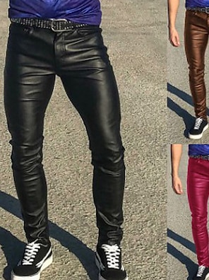 Women's Skinny Leather Pants Pants Trousers Faux Leather Plain