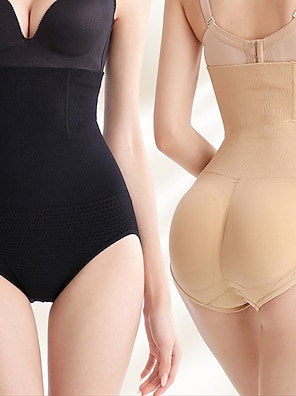 2PC Womens High Waist Shapewear Panties Butt Lifter Body Shaper Panty  Ladies Slim Waist Body Briefer Firm (Red-1, XL)